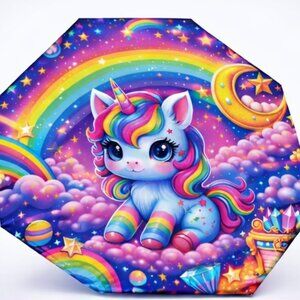 Cute Unicorn Umbrella Fully Automatic Open-Close Rain-Sun Windproof Travel.